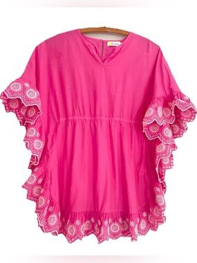Mini Boden Embroidered Kaftan Broiderie Dress Cover-up Size 8-9y Girls